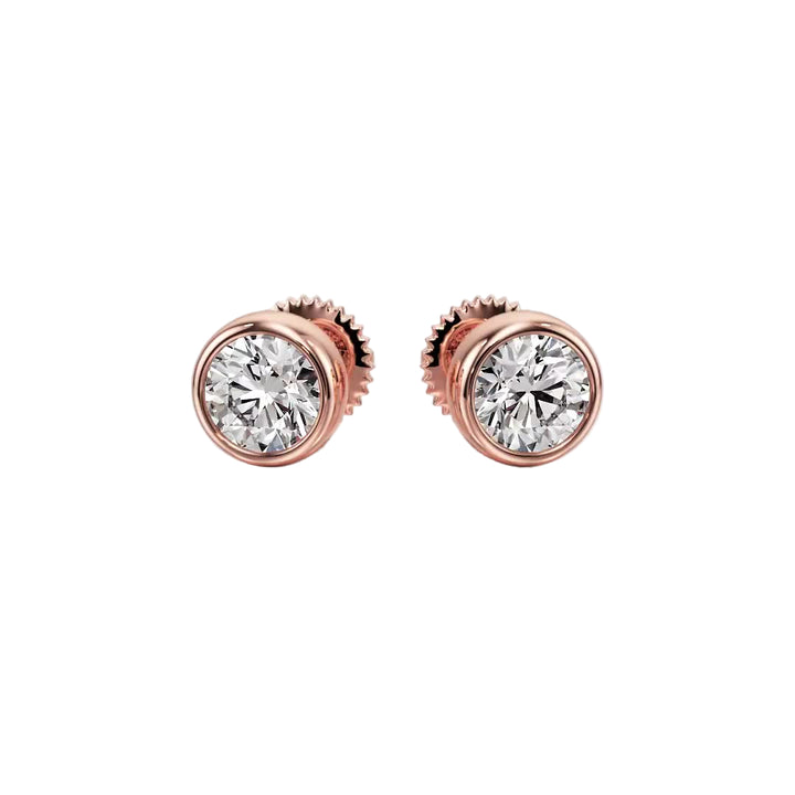 Forever Sparkle Bezel Stud Earrings — E1102 in Earrings by 18 KARATS