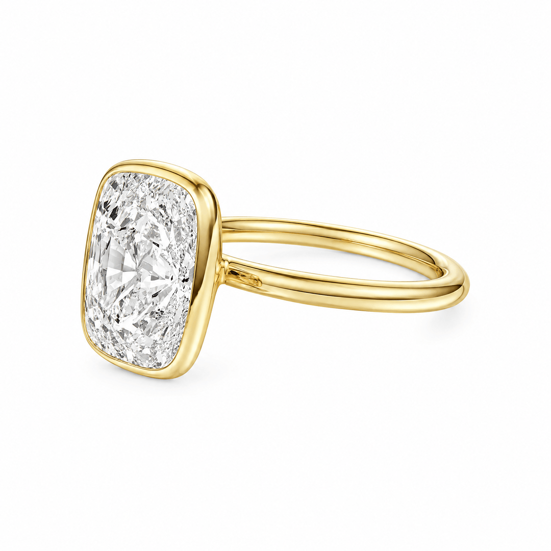 Forma Bezel Elongated Cushion Engagement Ring in Ring by 18 KARATS INC.