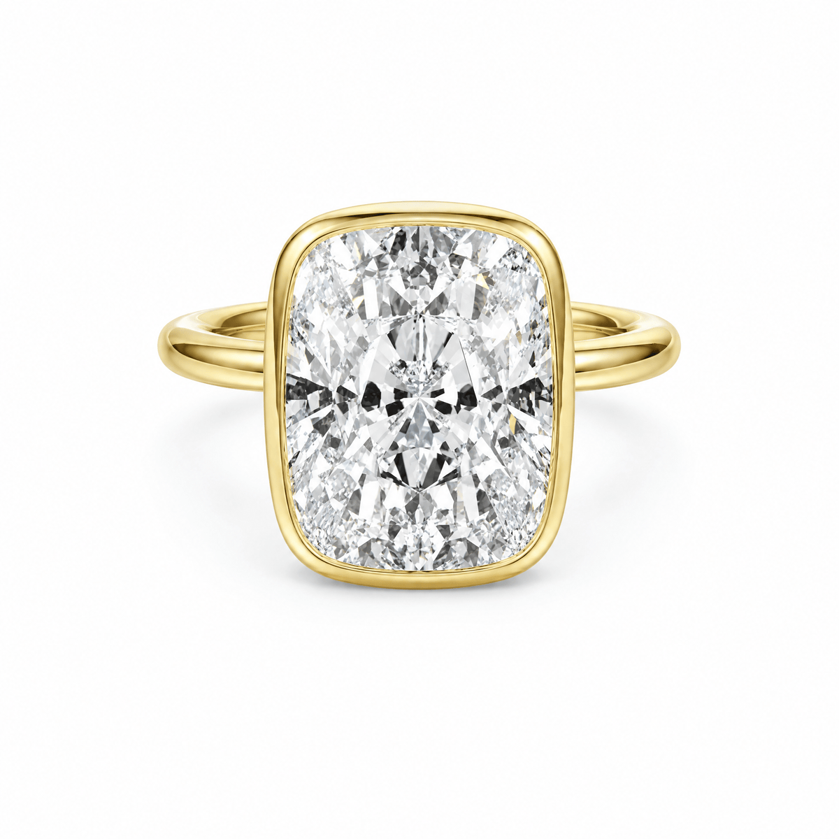 Forma Bezel Elongated Cushion Engagement Ring in Ring by 18 KARATS INC.