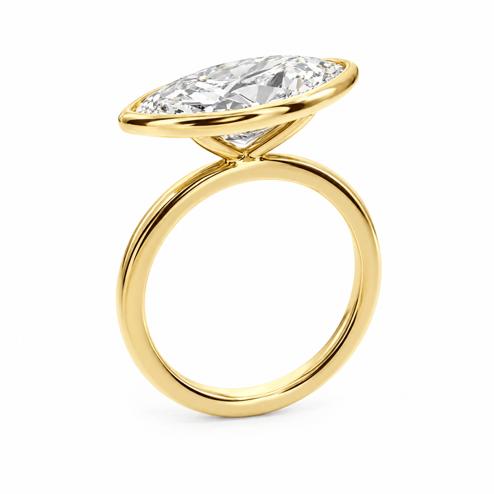 Forma Bezel Marquise Lab Diamond East-West Ring in Ready Rings by 18 KARATS INC.