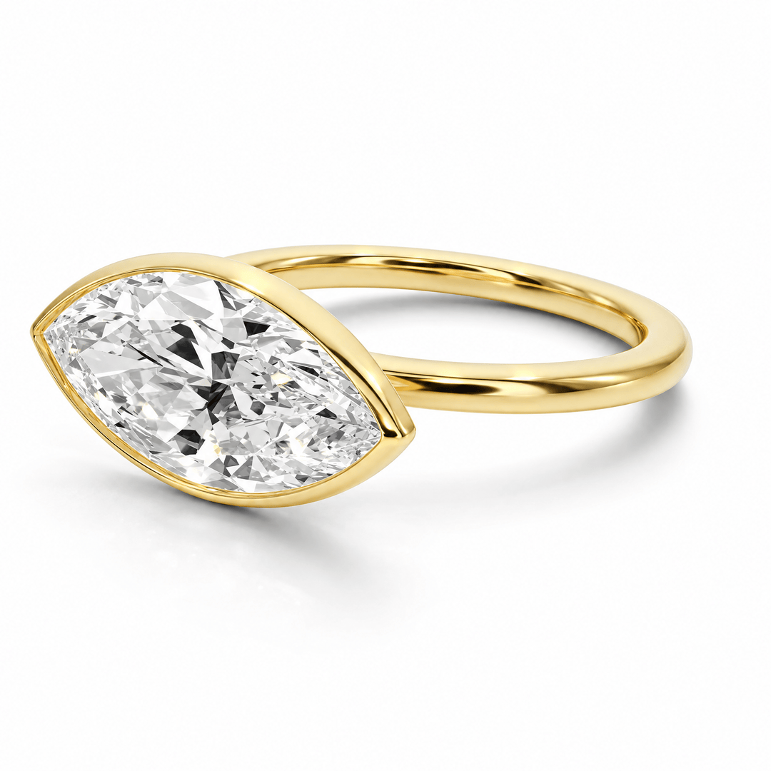 Forma Bezel Marquise Lab Diamond East-West Ring in Ready Rings by 18 KARATS INC.