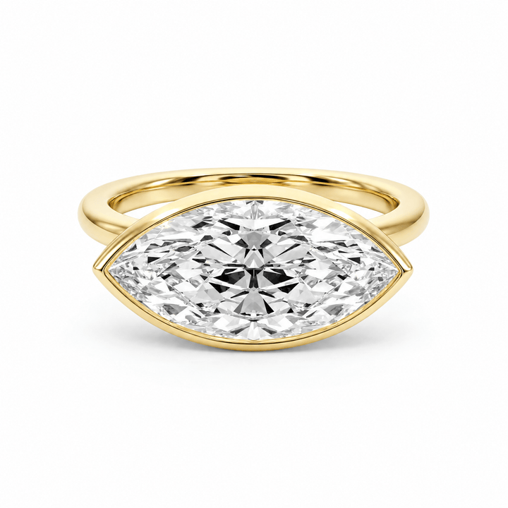 Forma Bezel Marquise Lab Diamond East-West Ring in Ready Rings by 18 KARATS INC.
