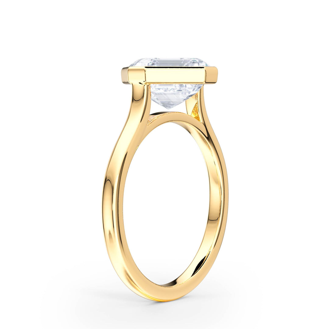 Full Bezel Asscher Diamond Engagement Ring - R1235 in Ring by 18 KARATS INC.