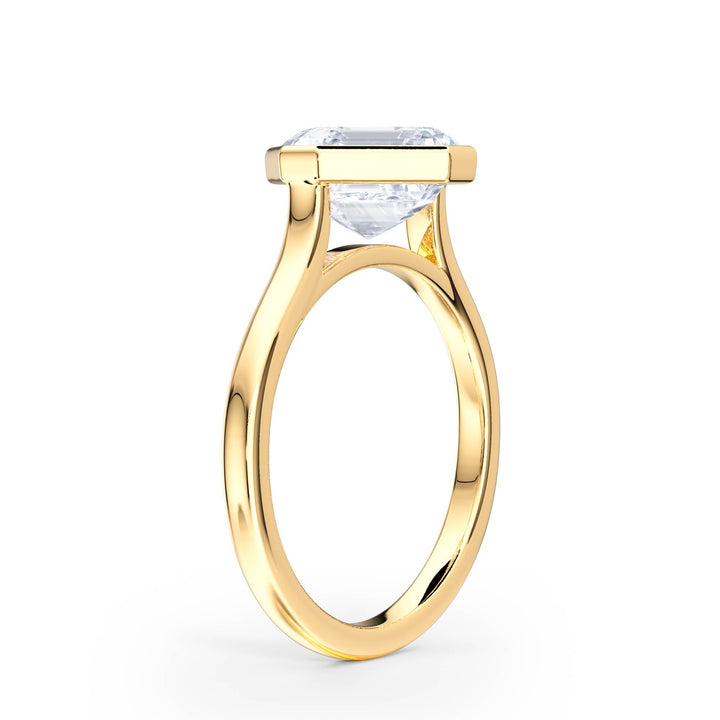 Full Bezel Asscher Diamond Engagement Ring - R1235 in Ring by 18 KARATS INC.