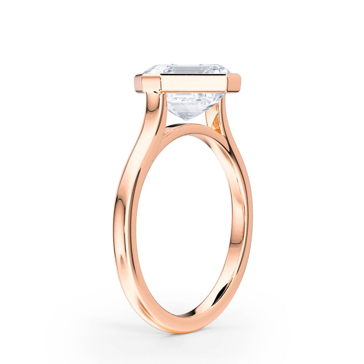 Full Bezel Asscher Diamond Engagement Ring - R1235 in Ring by 18 KARATS INC.
