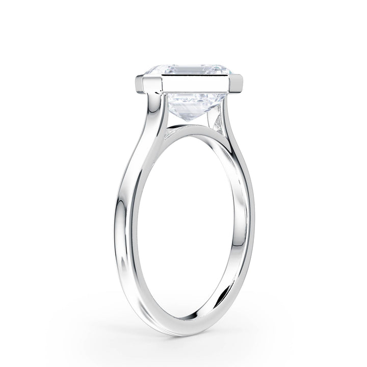 Full Bezel Asscher Diamond Engagement Ring - R1235 in Ring by 18 KARATS INC.