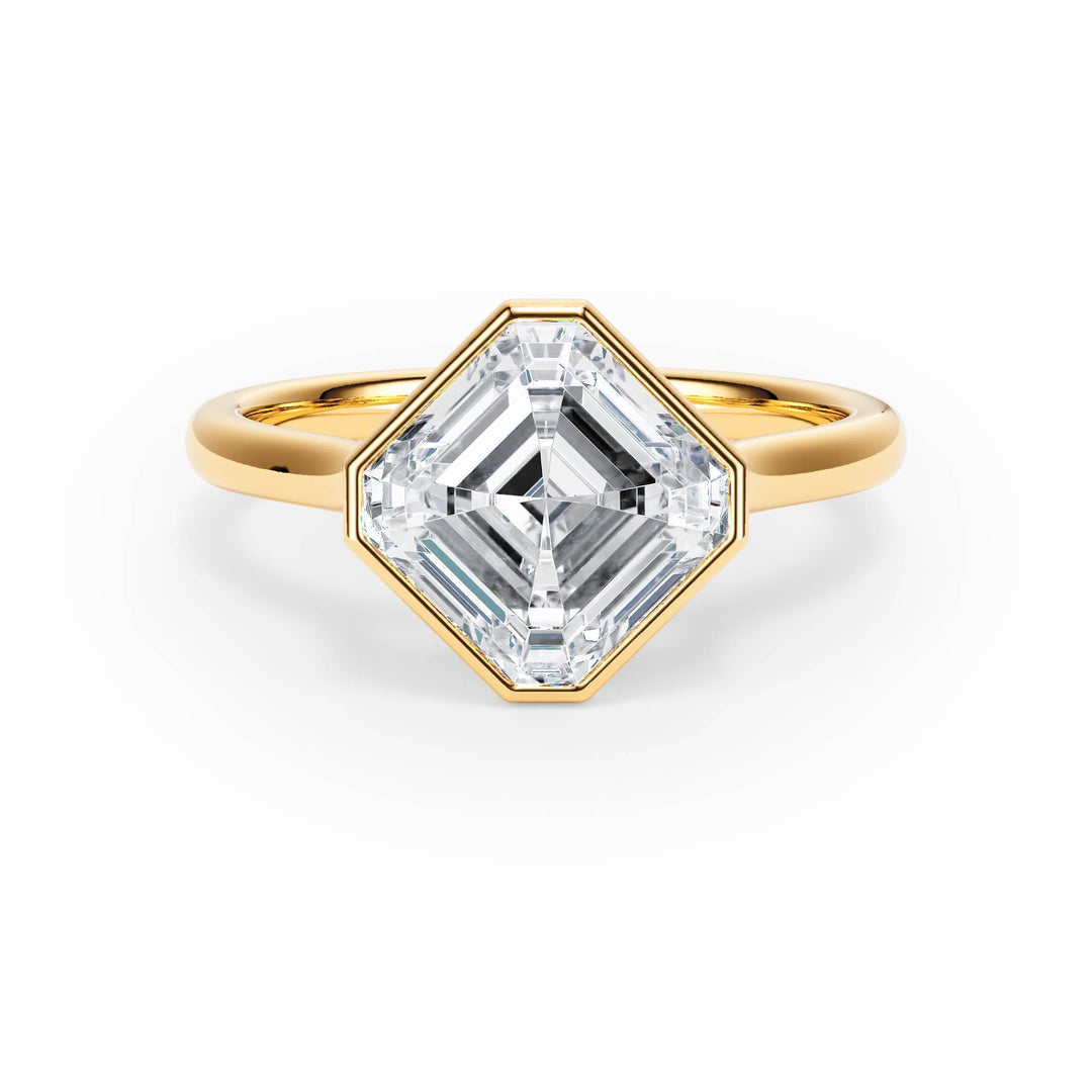 Full Bezel Asscher Diamond Engagement Ring - R1235 in Ring by 18 KARATS INC.