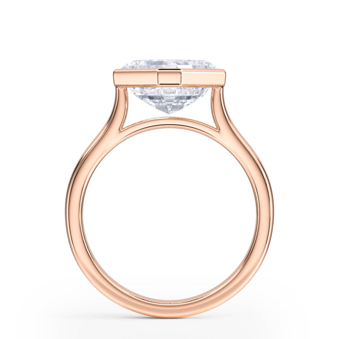 Full Bezel Asscher Diamond Engagement Ring - R1235 in Ring by 18 KARATS INC.