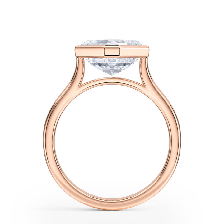 Full Bezel Asscher Diamond Engagement Ring - R1235 in Ring by 18 KARATS INC.