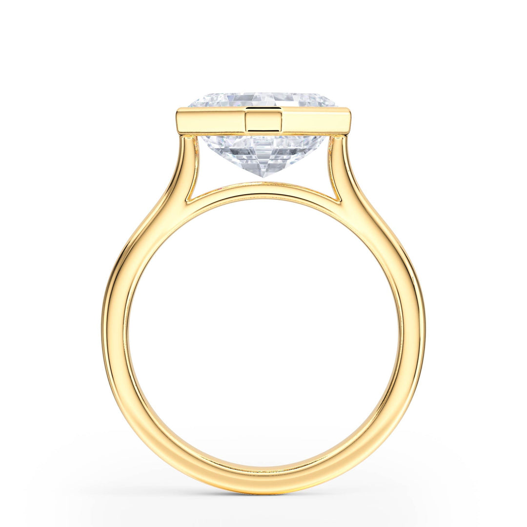Full Bezel Asscher Diamond Engagement Ring - R1235 in Ring by 18 KARATS INC.