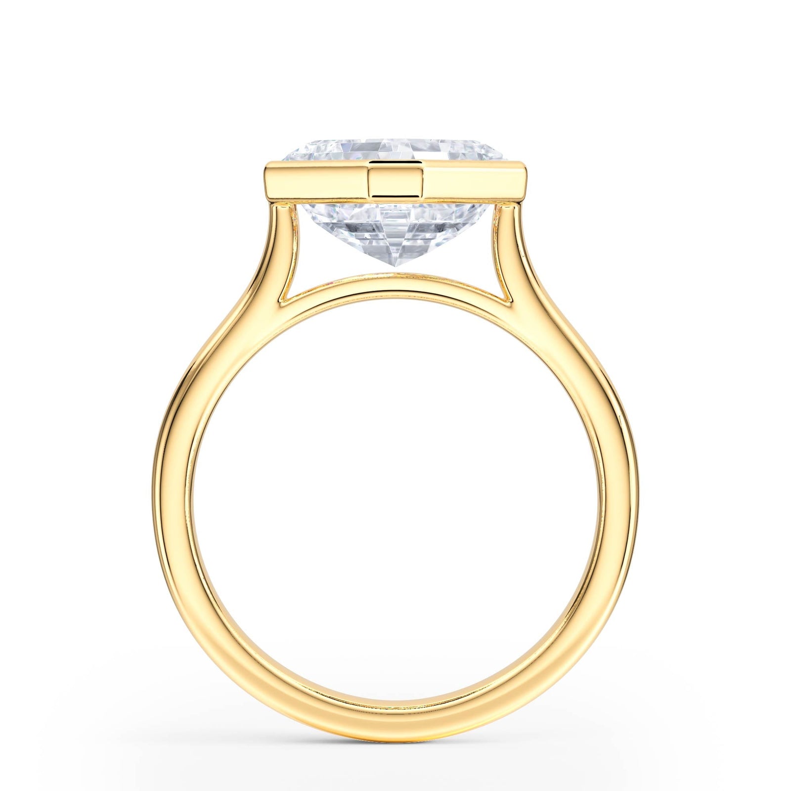 Full Bezel Asscher Diamond Engagement Ring - R1235 in Ring by 18 KARATS INC.