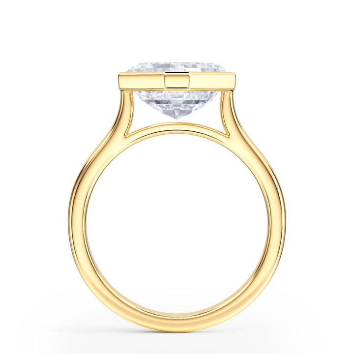 Full Bezel Asscher Diamond Engagement Ring - R1235 in Ring by 18 KARATS INC.