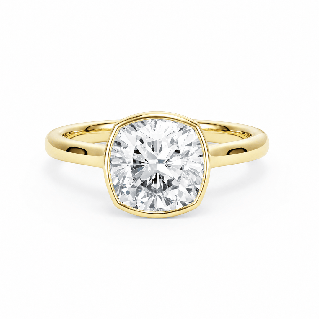 Full Bezel Cushion Diamond Engagement Ring in Ring by 18 KARATS INC.