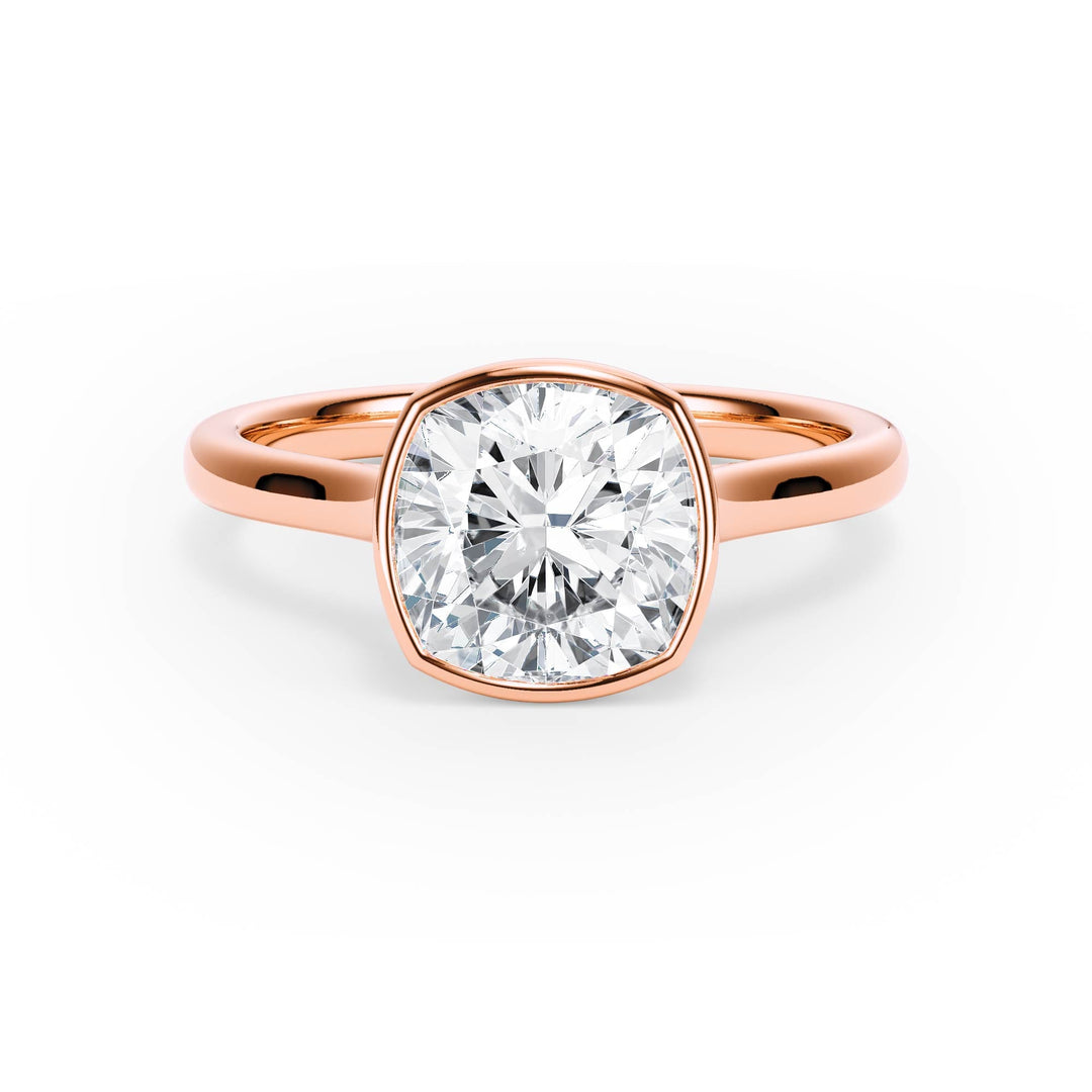 Full Bezel Cushion Diamond Engagement Ring - R1237 in Ring by 18 KARATS INC.