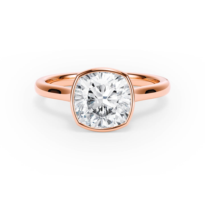 Full Bezel Cushion Diamond Engagement Ring - R1237 in Ring by 18 KARATS INC.