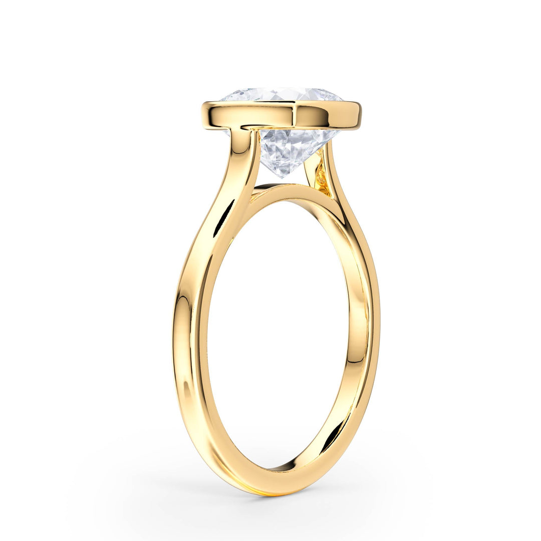 Full Bezel Cushion Diamond Engagement Ring - R1237 in Ring by 18 KARATS INC.