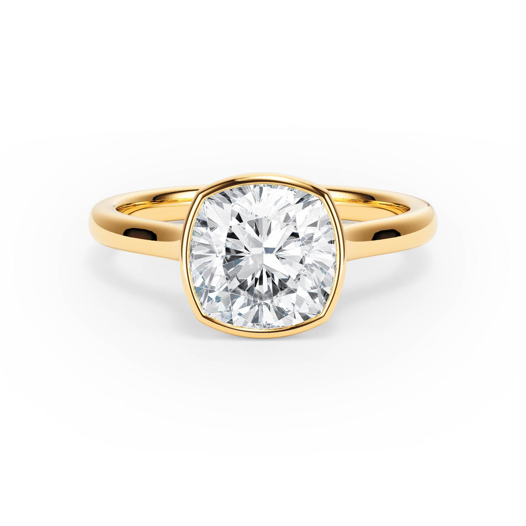 Full Bezel Cushion Diamond Engagement Ring - R1237 in Ring by 18 KARATS INC.