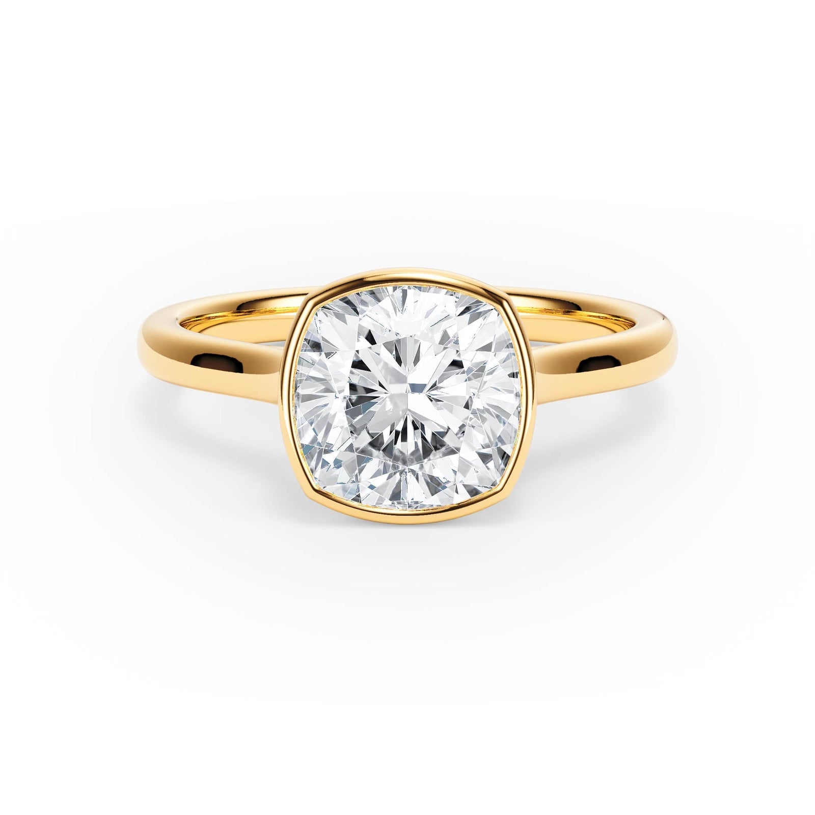 Full Bezel Cushion Diamond Engagement Ring - R1237 in Ring by 18 KARATS INC.