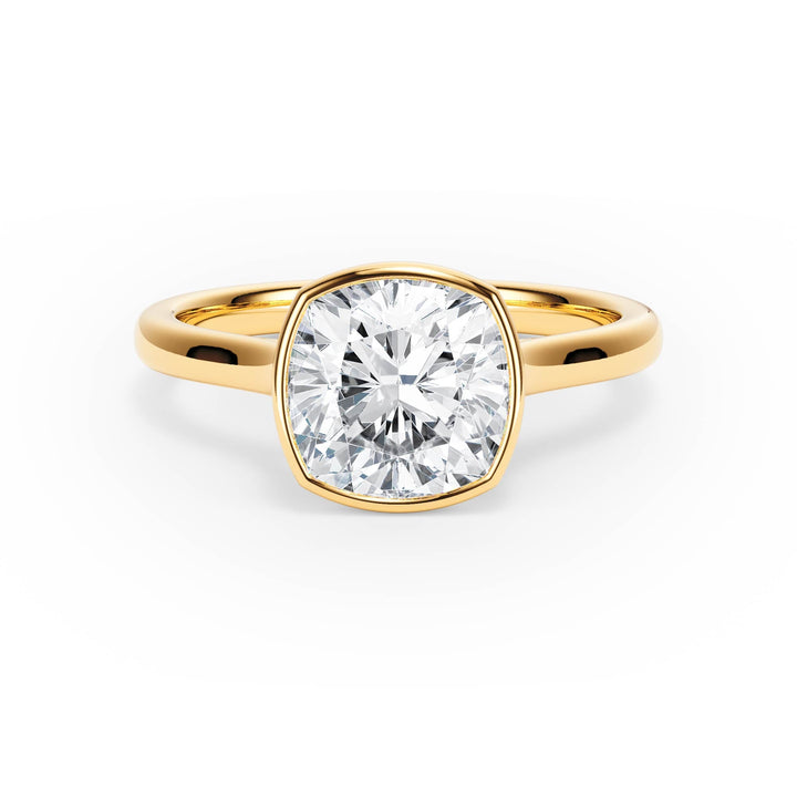 Full Bezel Cushion Diamond Engagement Ring - R1237 in Ring by 18 KARATS INC.