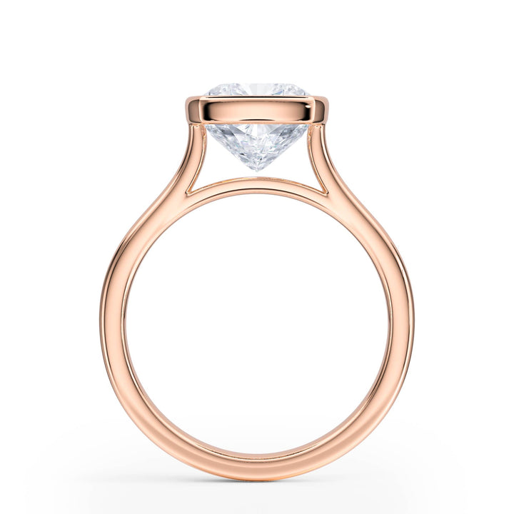 Full Bezel Cushion Diamond Engagement Ring - R1237 in Ring by 18 KARATS INC.