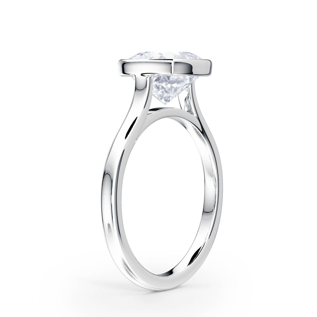 Full Bezel Cushion Diamond Engagement Ring - R1237 in Ring by 18 KARATS INC.