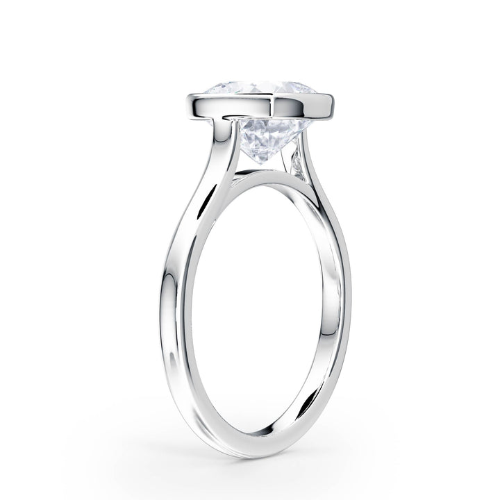 Full Bezel Cushion Diamond Engagement Ring - R1237 in Ring by 18 KARATS INC.