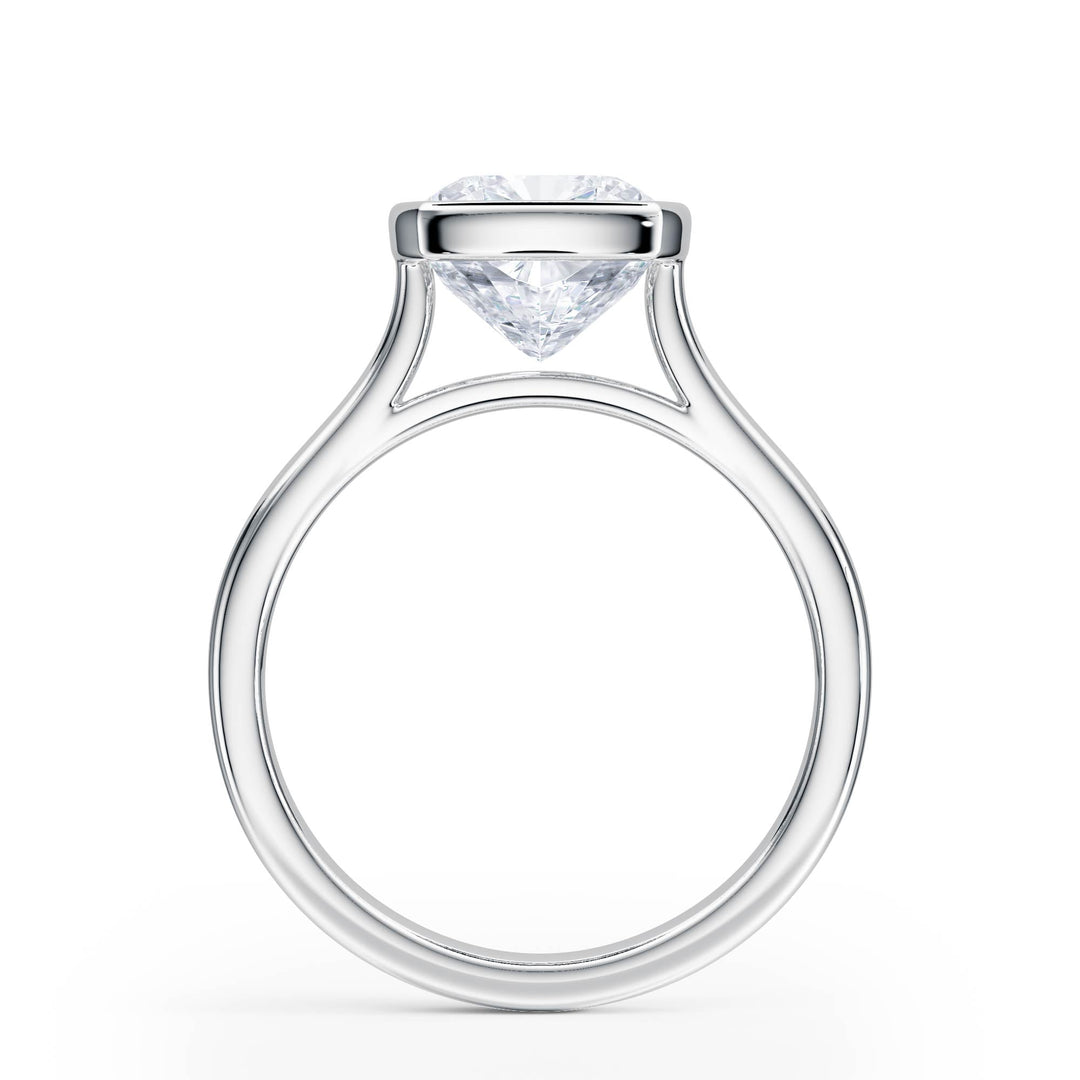 Full Bezel Cushion Diamond Engagement Ring - R1237 in Ring by 18 KARATS INC.
