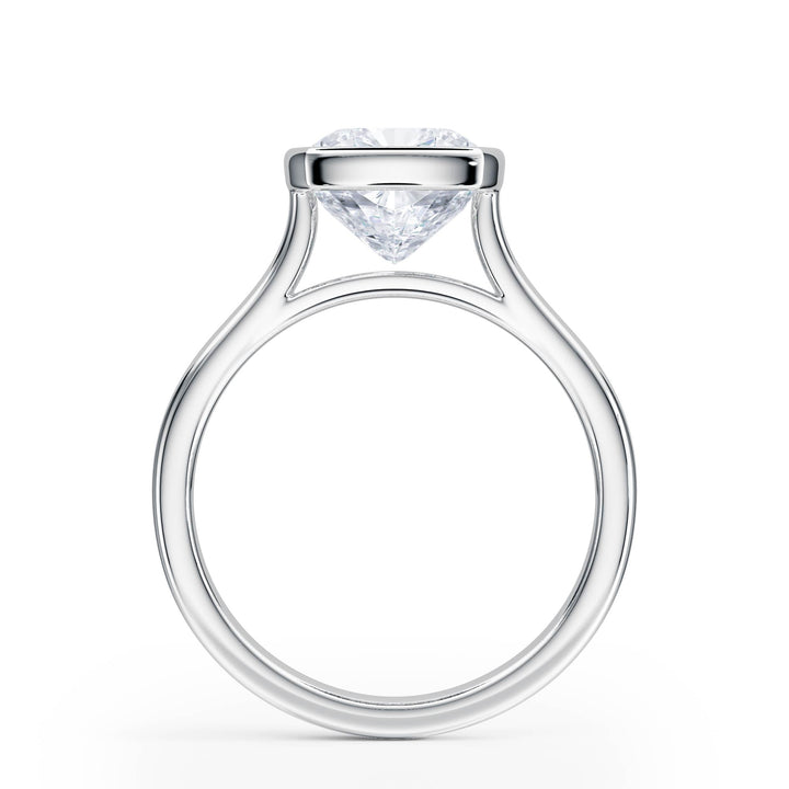Full Bezel Cushion Diamond Engagement Ring - R1237 in Ring by 18 KARATS INC.