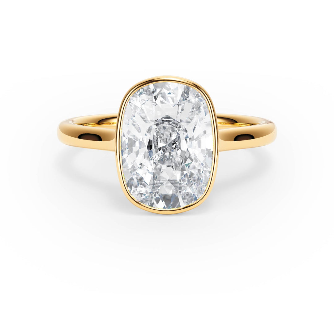 Full Bezel Elongated Cushion Engagement Ring - R1236 in Ring by 18 KARATS INC.
