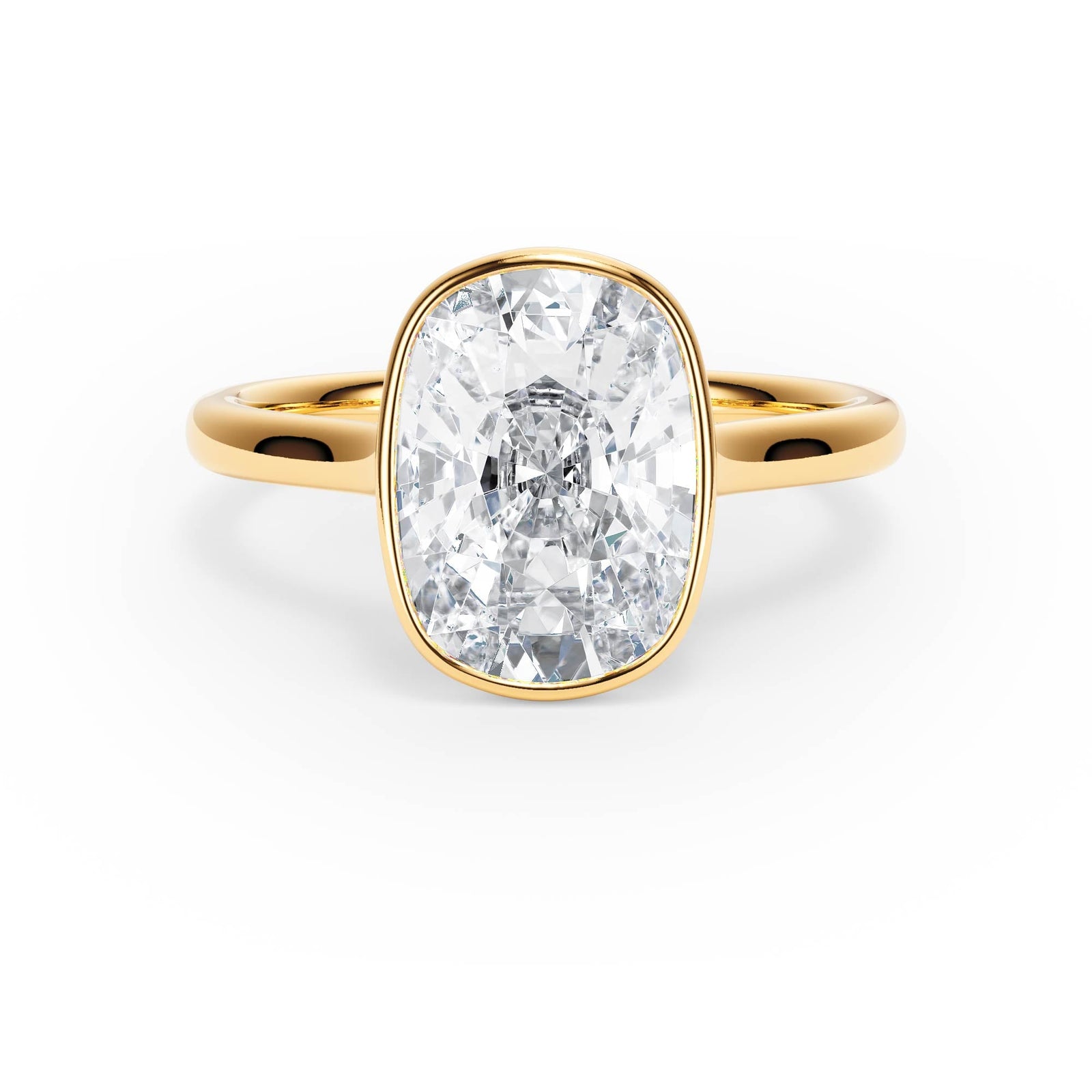 Full Bezel Elongated Cushion Engagement Ring - R1236 in Ring by 18 KARATS INC.