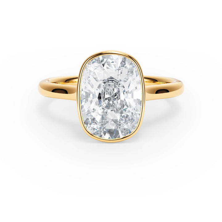 Full Bezel Elongated Cushion Engagement Ring - R1236 in Ring by 18 KARATS INC.