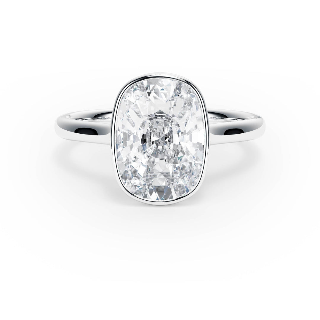 Full Bezel Elongated Cushion Engagement Ring - R1236 in Ring by 18 KARATS INC.