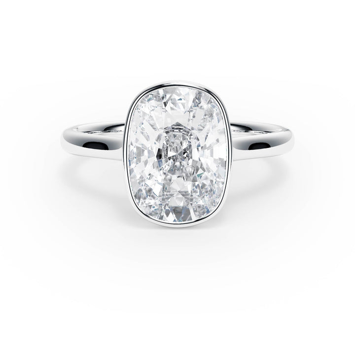 Full Bezel Elongated Cushion Engagement Ring - R1236 in Ring by 18 KARATS INC.