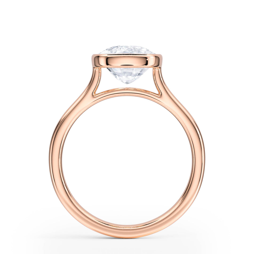 Full Bezel Elongated Cushion Engagement Ring - R1236 in Ring by 18 KARATS INC.
