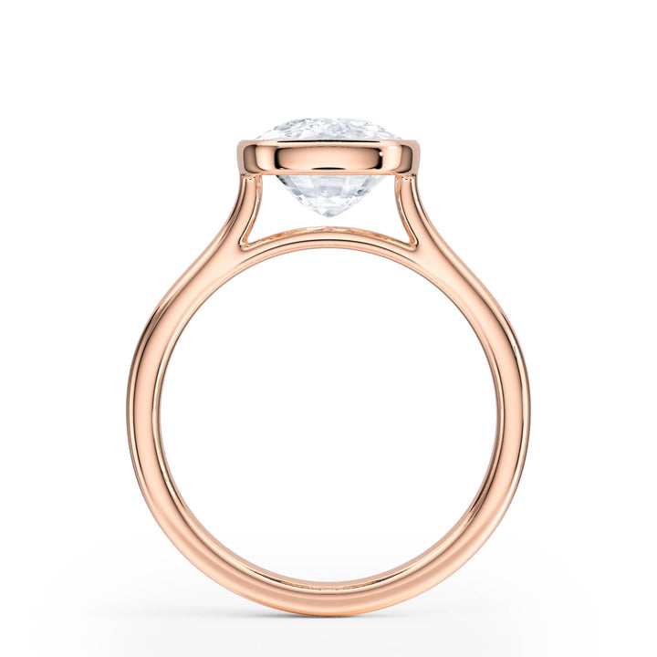 Full Bezel Elongated Cushion Engagement Ring - R1236 in Ring by 18 KARATS INC.
