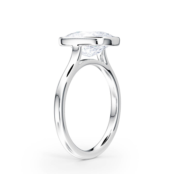 Full Bezel Elongated Cushion Engagement Ring - R1236 in Ring by 18 KARATS INC.