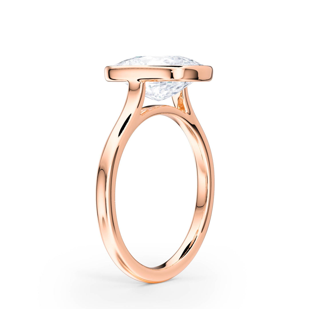Full Bezel Elongated Cushion Engagement Ring - R1236 in Ring by 18 KARATS INC.
