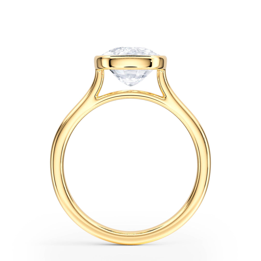 Full Bezel Elongated Cushion Engagement Ring - R1236 in Ring by 18 KARATS INC.