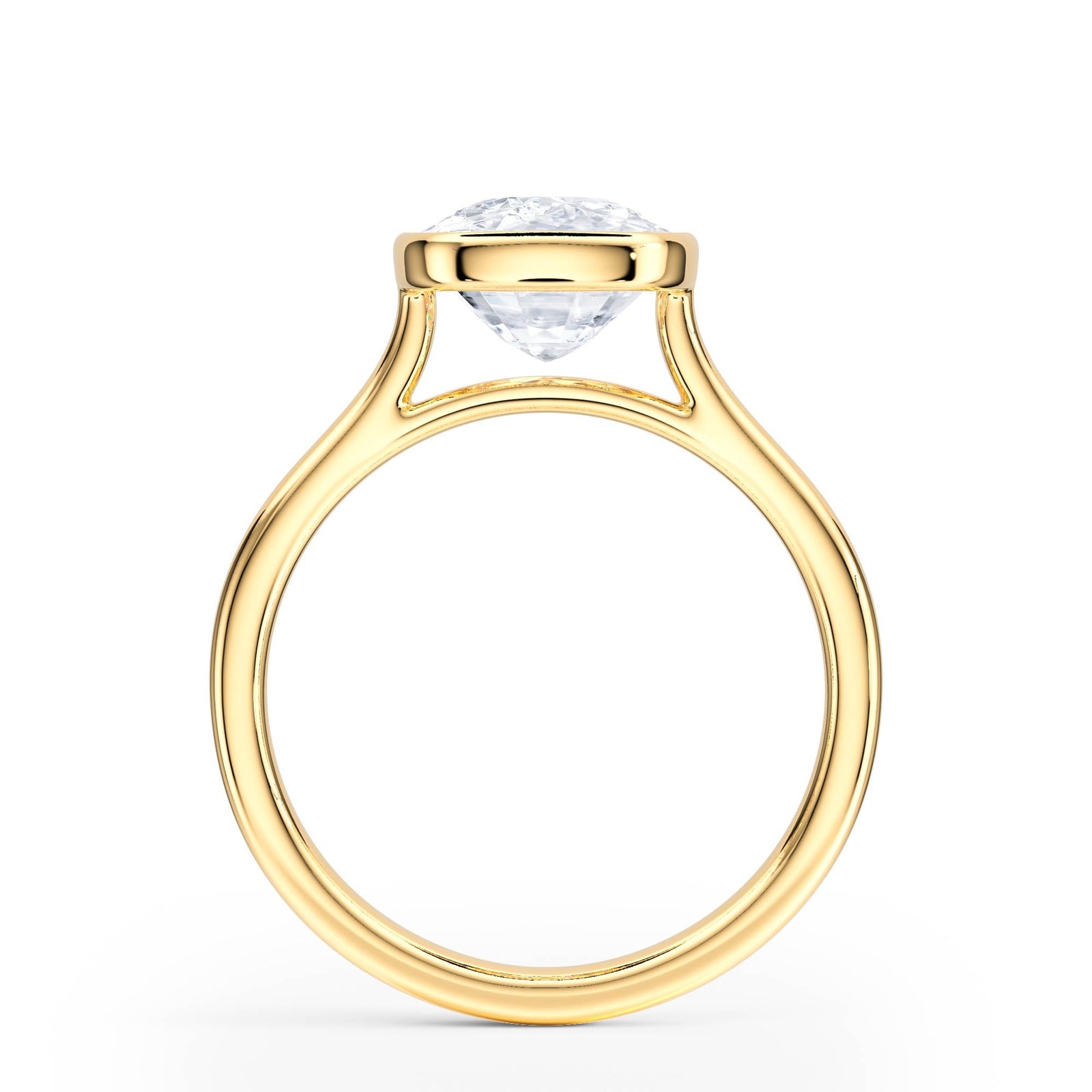 Full Bezel Elongated Cushion Engagement Ring - R1236 in Ring by 18 KARATS INC.