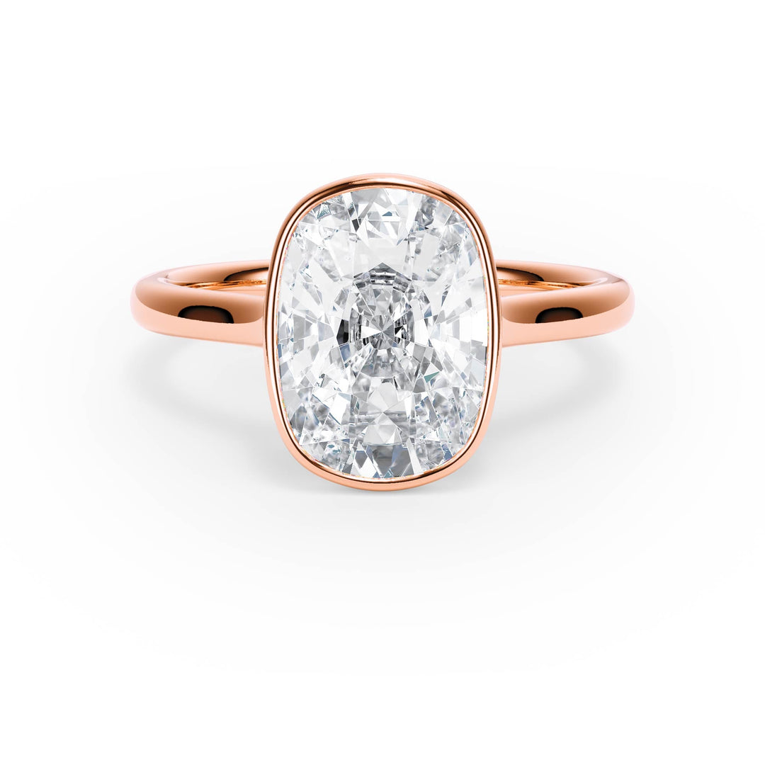 Full Bezel Elongated Cushion Engagement Ring - R1236 in Ring by 18 KARATS INC.