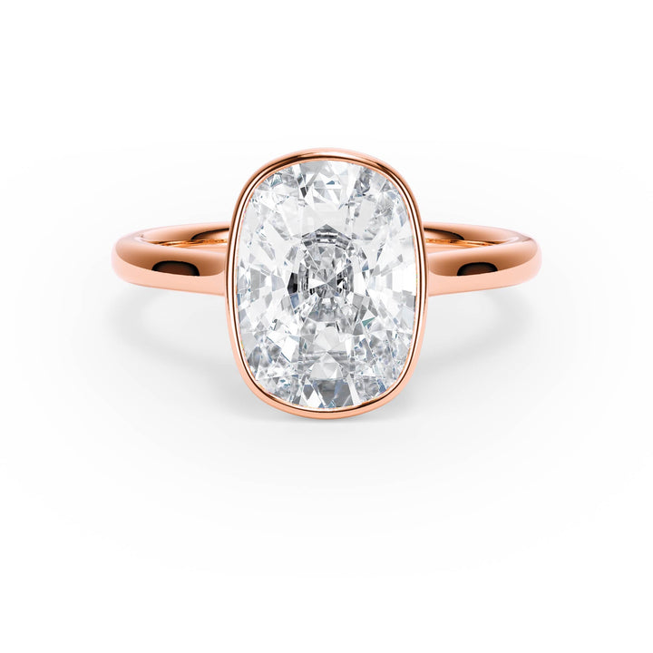Full Bezel Elongated Cushion Engagement Ring - R1236 in Ring by 18 KARATS INC.