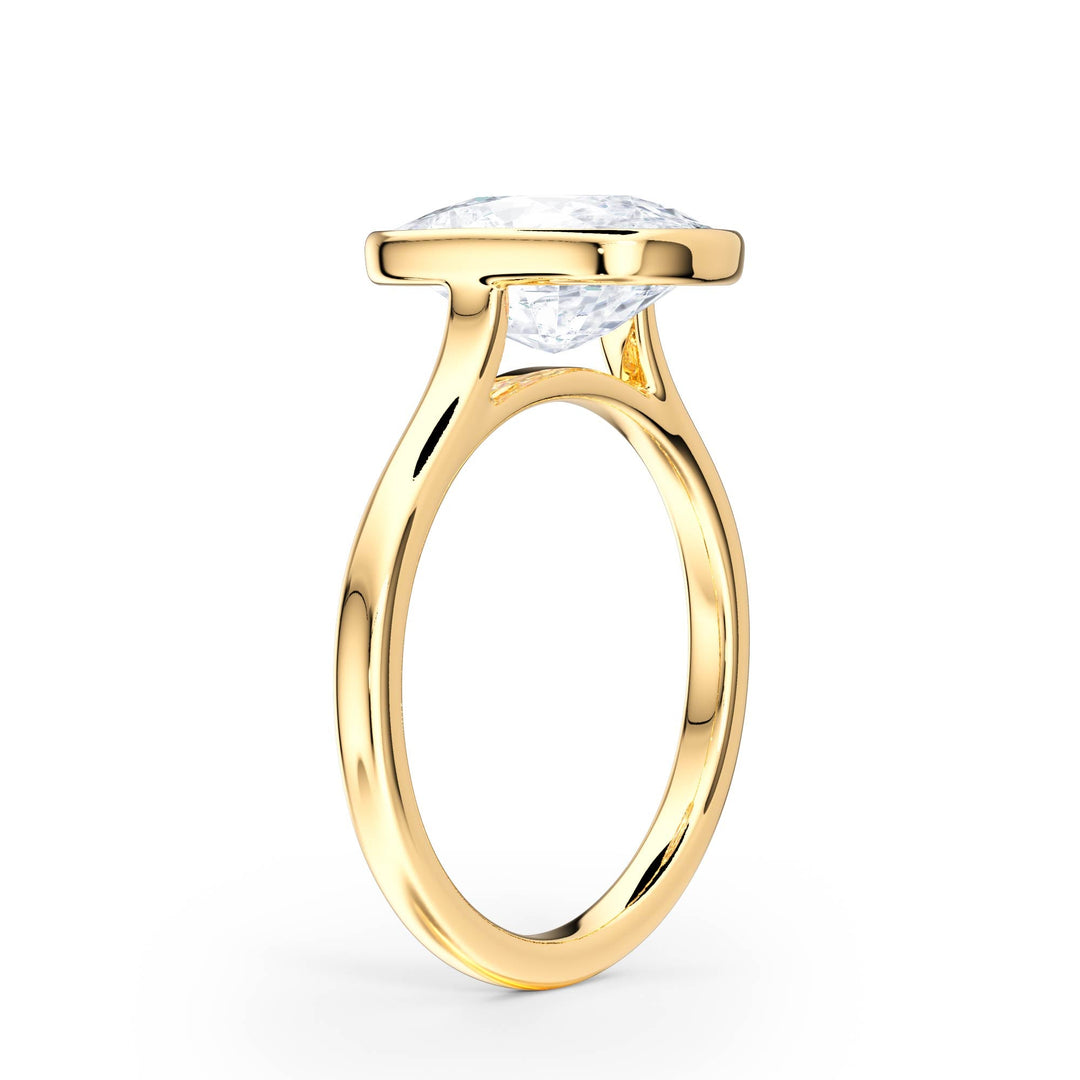 Full Bezel Elongated Cushion Engagement Ring - R1236 in Ring by 18 KARATS INC.