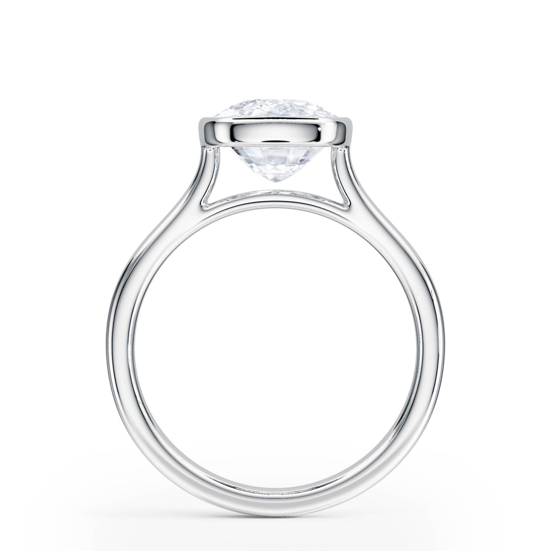 Full Bezel Elongated Cushion Engagement Ring - R1236 in Ring by 18 KARATS INC.