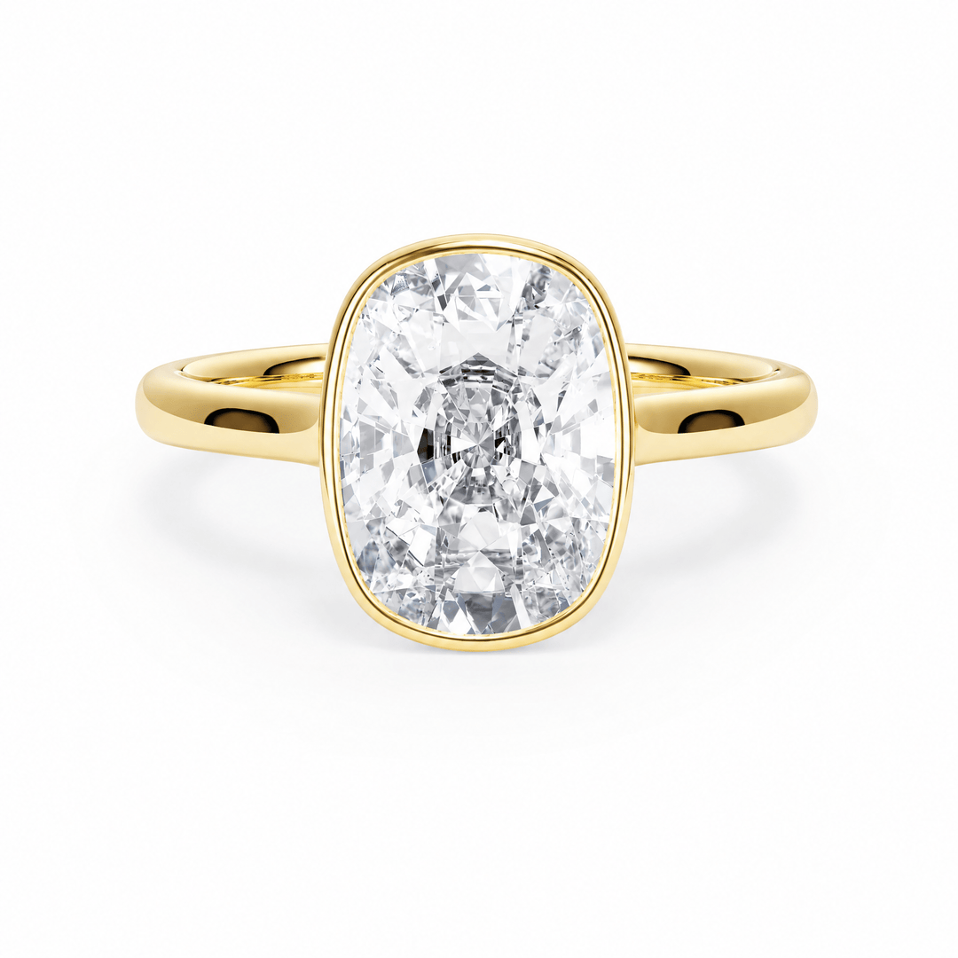 Full Bezel Elongated Cushion Lab Diamond Ring in Ready Rings by 18 KARATS INC.