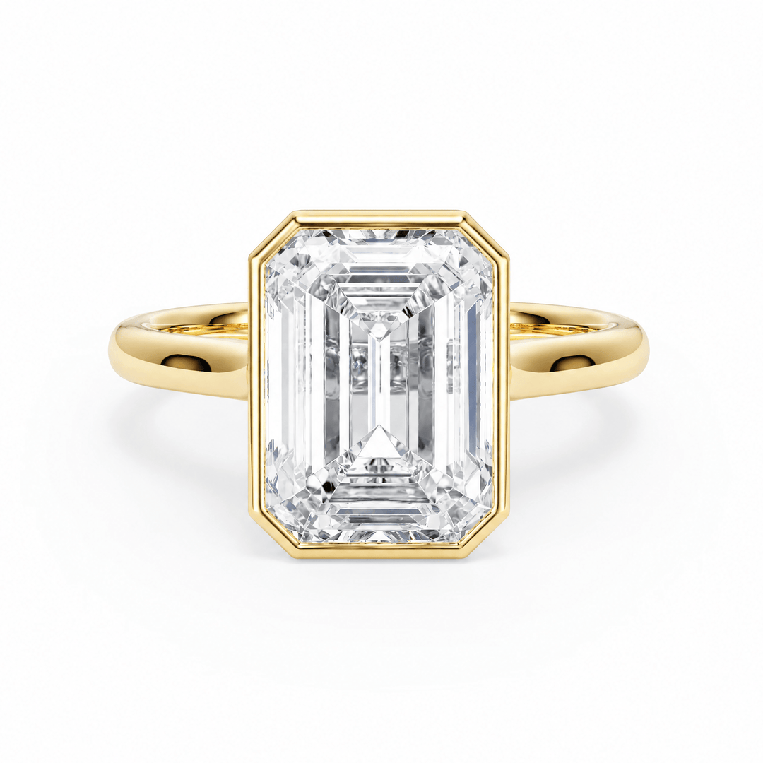 Full Bezel Emerald Diamond Engagement Ring in Ring by 18 KARATS INC.