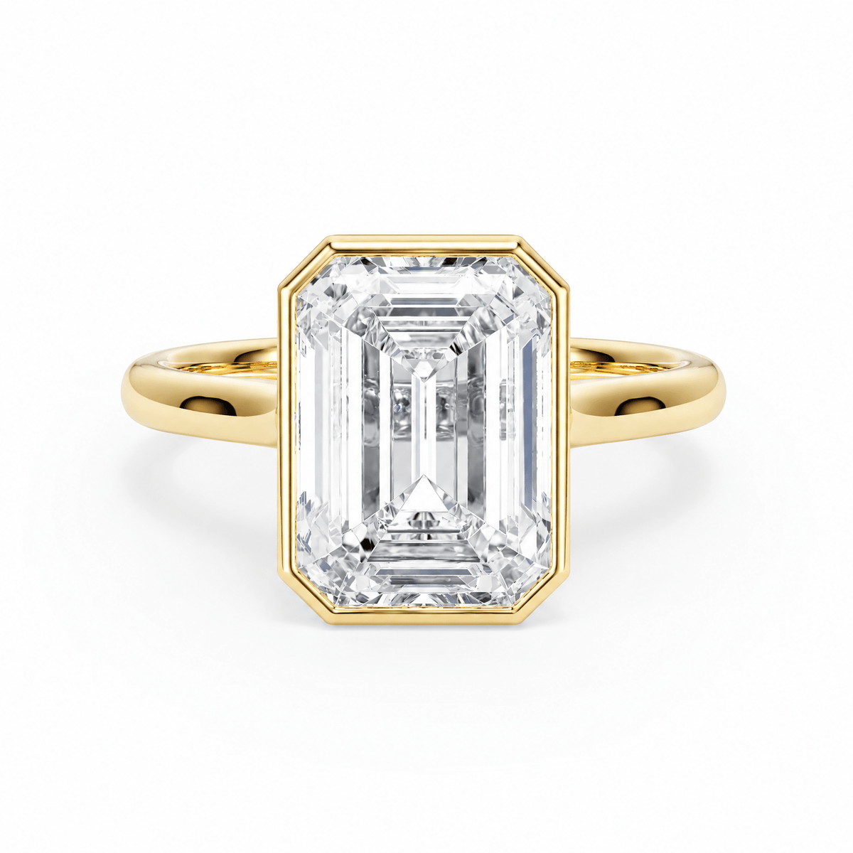 Full Bezel Emerald Diamond Engagement Ring in Ring by 18 KARATS INC.