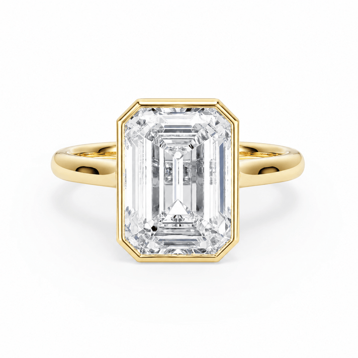Full Bezel Emerald Diamond Engagement Ring in Ring by 18 KARATS INC.