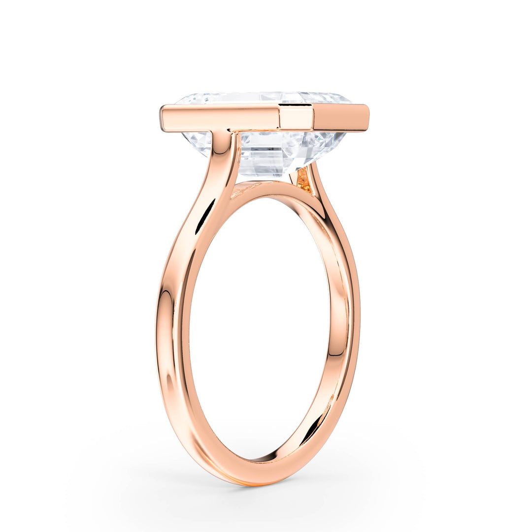 Full Bezel Emerald Diamond Engagement Ring - R1238 in Ring by 18 KARATS INC.