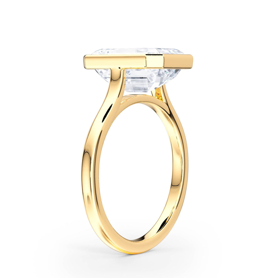 Full Bezel Emerald Diamond Engagement Ring - R1238 in Ring by 18 KARATS INC.