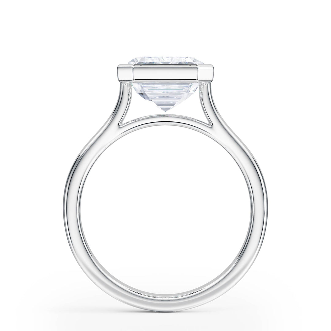 Full Bezel Emerald Diamond Engagement Ring - R1238 in Ring by 18 KARATS INC.